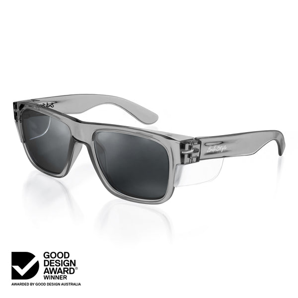 Fusions 3-Pack Combo, angled view of Graphite frame with polarised lens