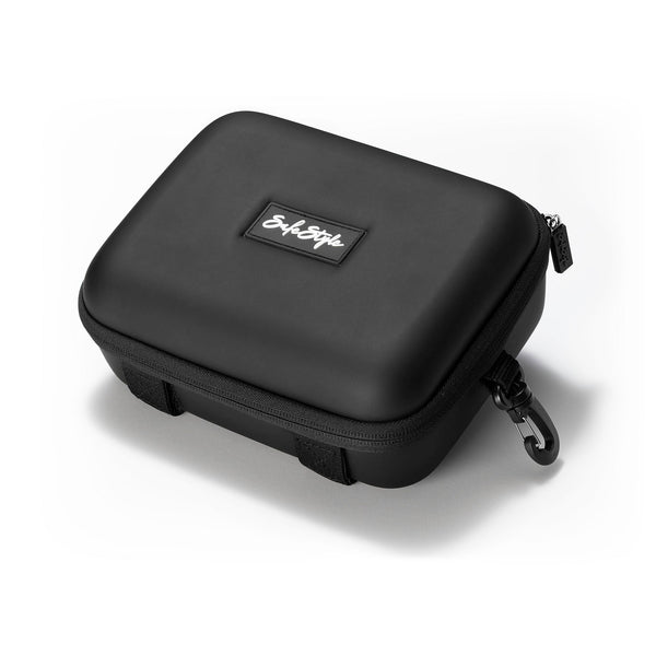 Double Hard Case in black with two padded compartments visible