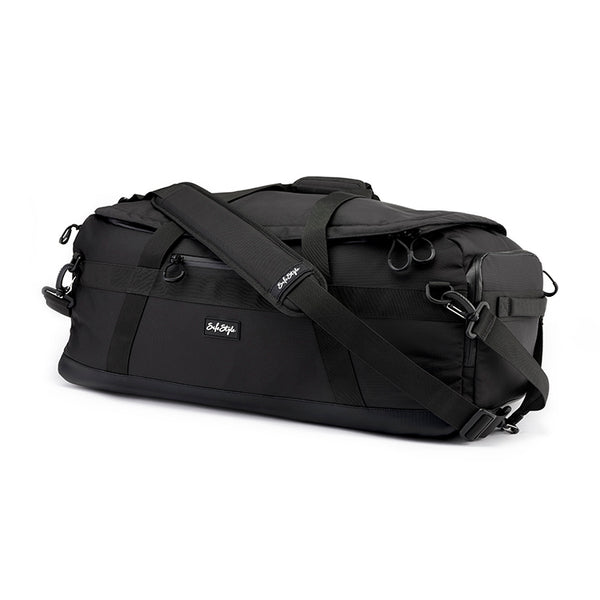 Black 60L Worksite to Weekend Duffle Bag, front view, with multiple pockets