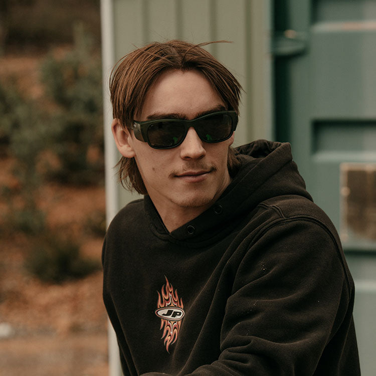 Classics Matte Moss Green Frame Polarised Lens Safety Glasses