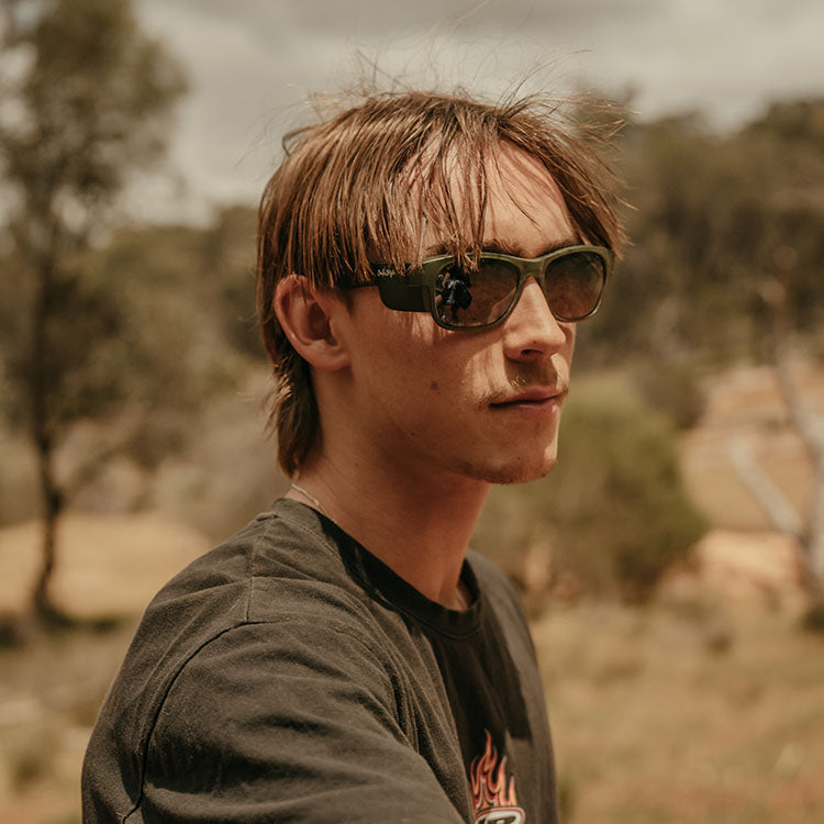 Classics Matte Moss Green Frame Polarised Lens Safety Glasses