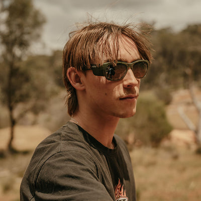 Classics Matte Moss Green Frame Polarised Lens Safety Glasses