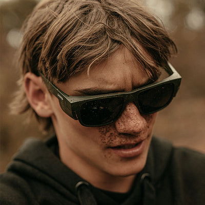 Fusions Matte Moss Green Frame Polarised Lens Safety Glasses