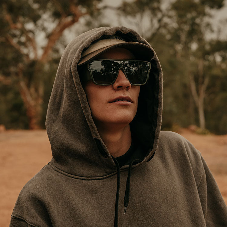 Primes Matte Moss Green Frame Polarised Lens Safety Glasses