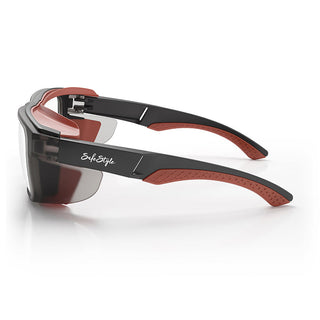 Converts Matte Graphite/Red Frame Clear Lens