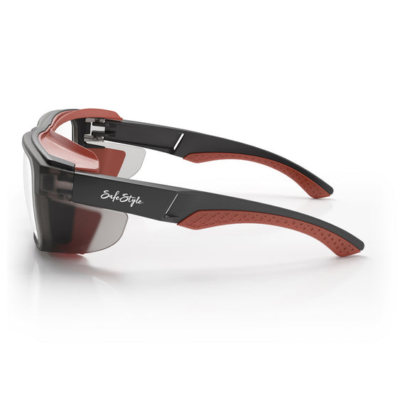 Converts Matte Graphite/Red Frame Clear Lens