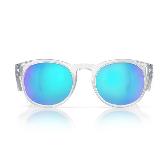Cruisers Clear Frame Mirrors Blue Polarised Safety Glasses
