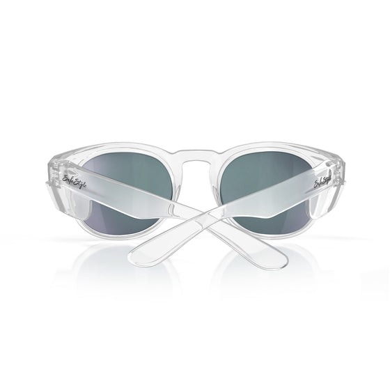 Cruisers Clear Frame Mirrors Blue Polarised Safety Glasses