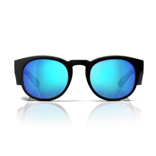 Cruisers Matte Black Frame Mirrors Blue Polarised Safety Glasses