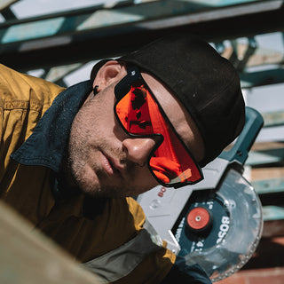 Primes Matte Black Frame Reflectors Red Lens Safety Glasses