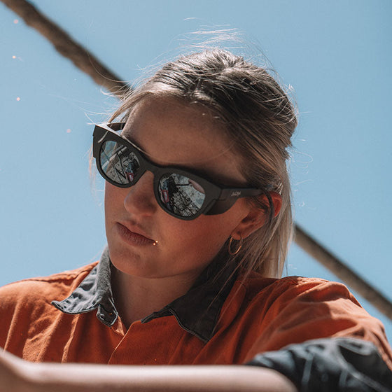 Harps Matte Black Frame Polarised Lens Safety Glasses