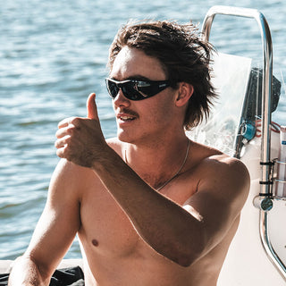 Sonics Matte Black Frame Polarised Lens Safety Glasses