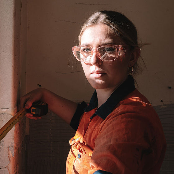 Fusions Pink Frame Clear Lens Safety Glasses