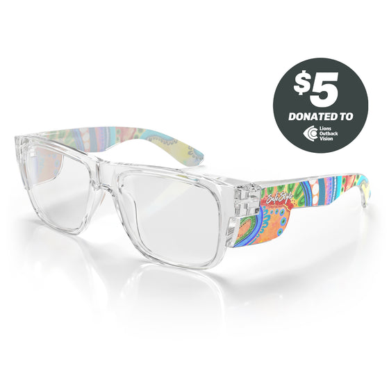 Fusions Clear Frame Clear Lens Art Series V.3 Safety Glasses