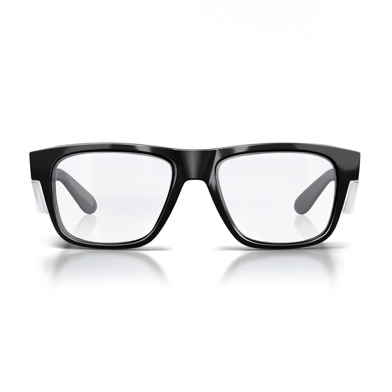 Fusions Black Frame Clear Lens Safety Glasses