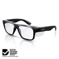 Fusions Black Frame Clear Lens Safety Glasses