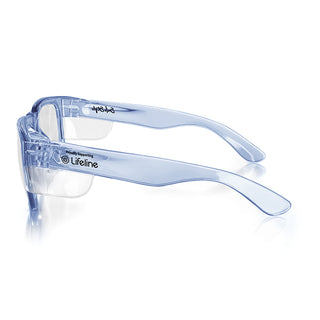 Fusions Blue Frame Clear Lens Safety Glasses