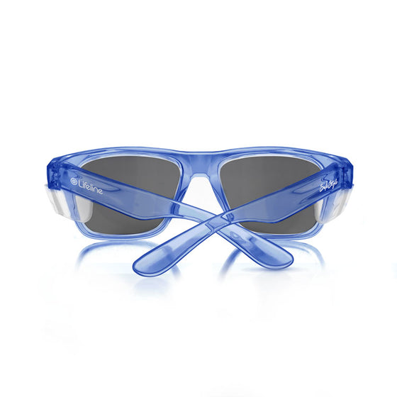 Fusions Blue Frame Tinted Lens Safety Glasses