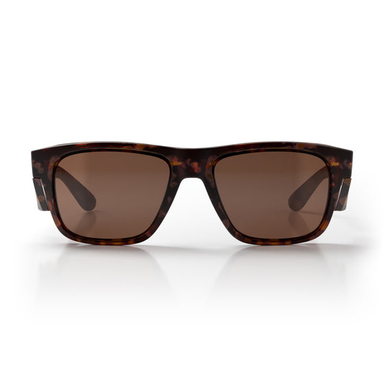 Fusions Matte Brown Tort Frame Brown Polarised Lens Safety Glasses