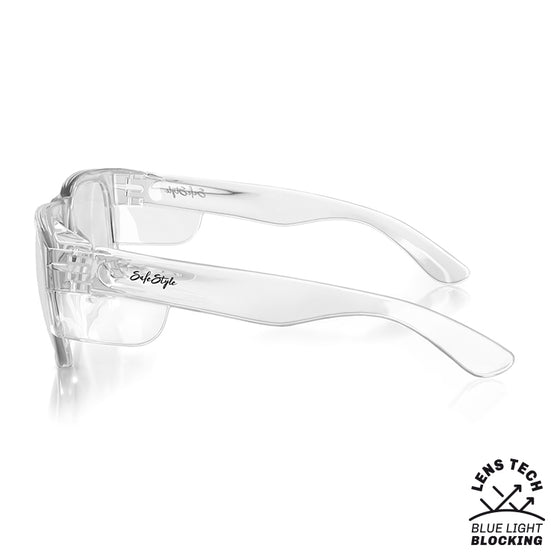 Fusions Clear Frame Blue Light Blocking Lens Safety Glasses