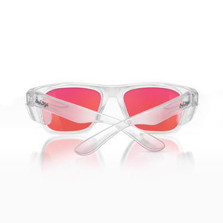 Fusions Clear Frame Mirrors Red Polarised Lens Safety Glasses