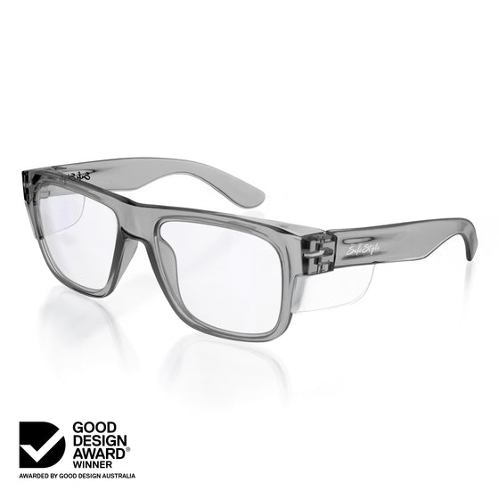 Fusions Graphite Frame Clear Lens Safety Glasses