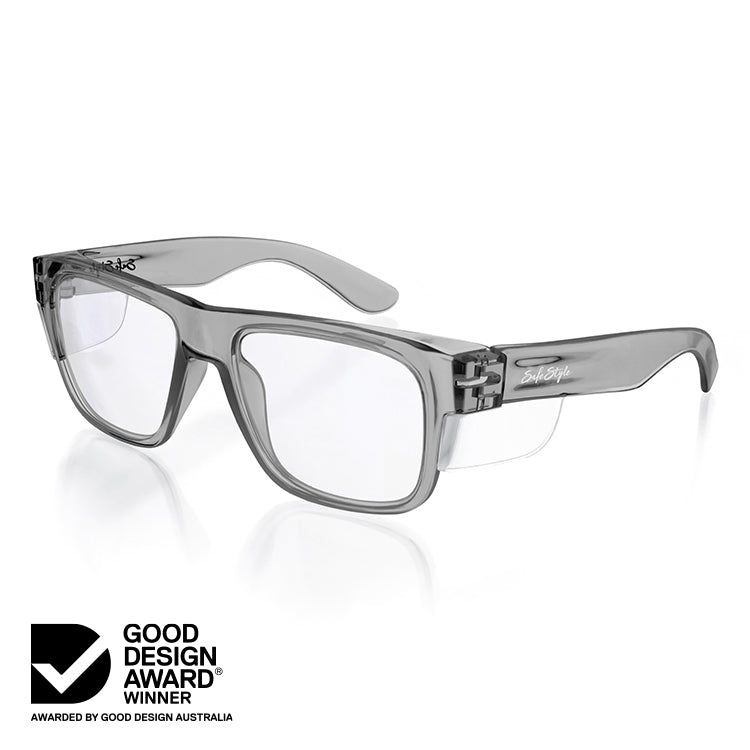 Fusions Graphite Frame Clear Lens Safety Glasses