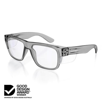 Fusions Graphite Frame Clear Lens Safety Glasses