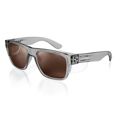 Fusions Graphite Frame Brown Polarised Lens Safety Glasses