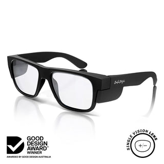 Fusions Matte Black Prescription Safety Glasses