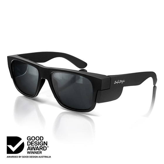 Fusions Matte Black Frame Polarised Lens Safety Glasses