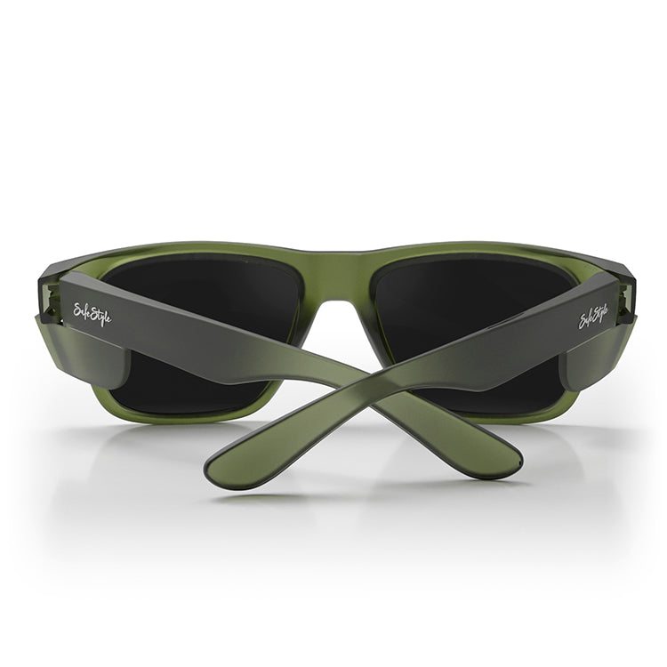 Fusions Matte Moss Green Frame Polarised Lens Safety Glasses