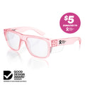 Fusions Pink Frame Clear Lens Safety Glasses
