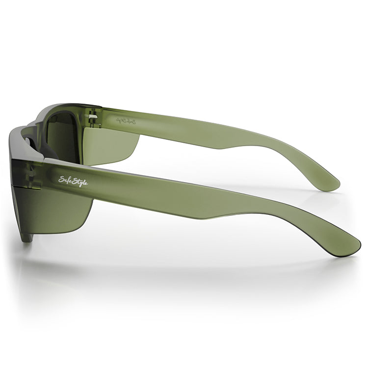 Fusions XL Matte Moss Green Frame Polarised Lens Safety Glasses