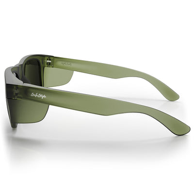 Fusions XL Matte Moss Green Frame Polarised Lens Safety Glasses