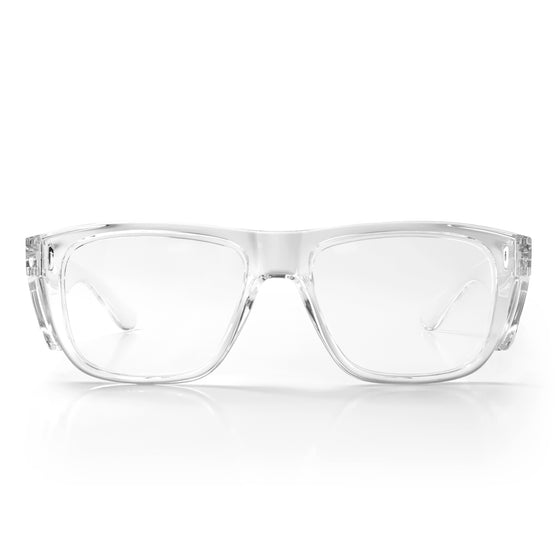 Fusions XL Clear Frame Clear Lens Safety Glasses