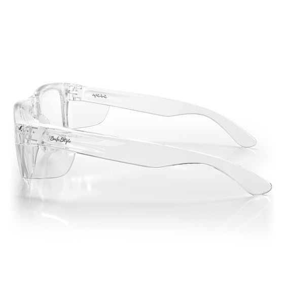 Fusions XL Clear Frame Clear Lens Safety Glasses