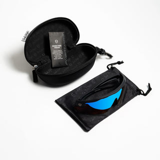 Phantoms Matte Black Frame Reflectors Blue Lens Safety Glasses