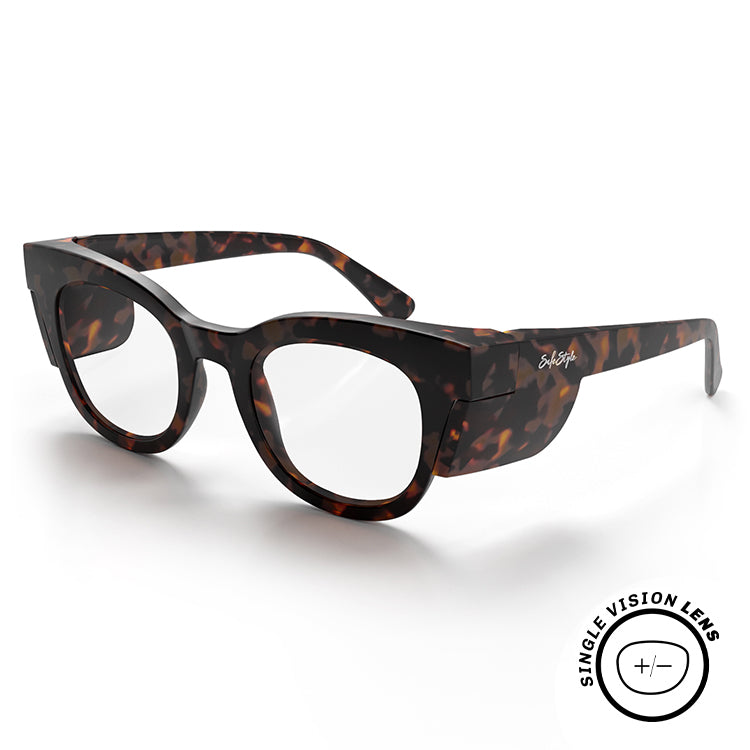 Harps Matte Brown Tort Frame Prescription Safety Glasses