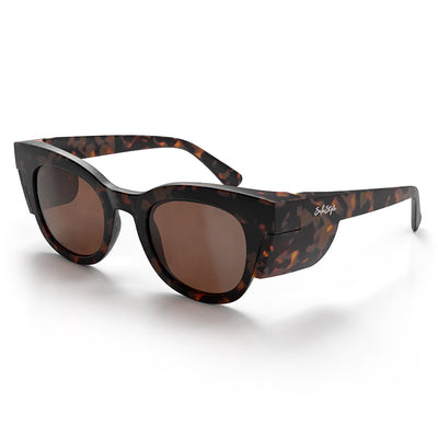 Harps Matte Tort Frame Brown Polarised Lens Safety Glasses