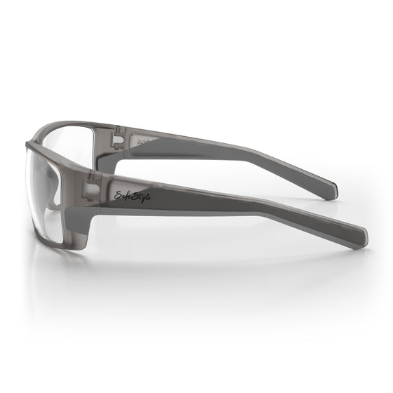 Keels Matte Graphite Frame Clear Lens Safety Glasses
