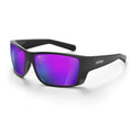 Keels Matte Black Frame Mirrors Purple Polarised Lens Safety Glasses