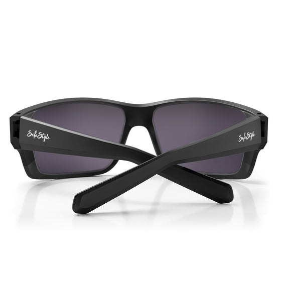Keels Matte Black Frame Mirrors Purple Polarised Lens Safety Glasses