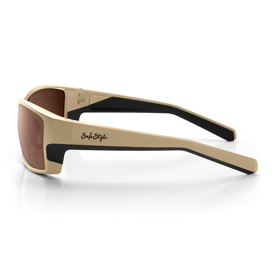 Keels Matte Tan Frame Brown Polarised Lens Safety Glasses