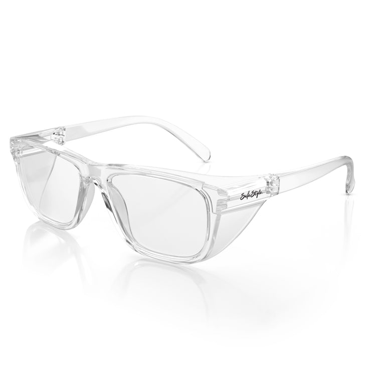 Lites Square Clear Frame Clear Lens Safety Glasses – SafeStyle Eyewear