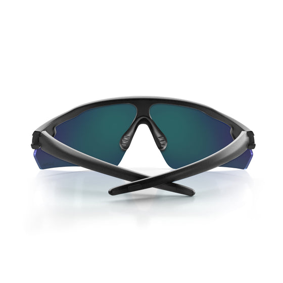 Phantoms Matte Black Frame Reflectors Blue Lens Safety Glasses