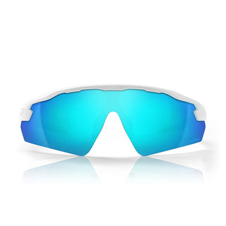 Phantoms Matte White Frame Reflectors Blue Lens Safety Glasses