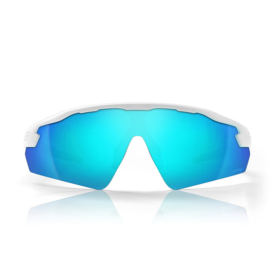 Phantoms Matte White Frame Reflectors Blue Lens Safety Glasses