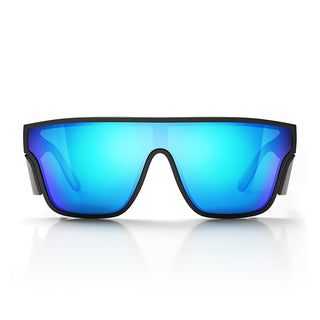 Primes Matte Black Frame Reflectors Blue Lens Safety Glasses