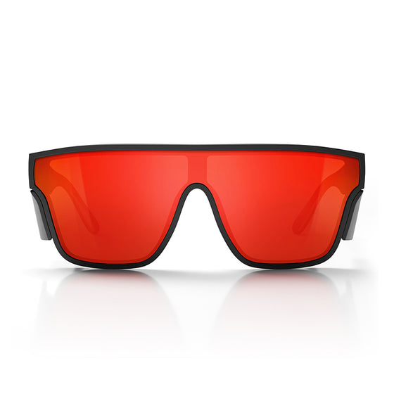 Primes Matte Black Frame Reflectors Red Lens Safety Glasses